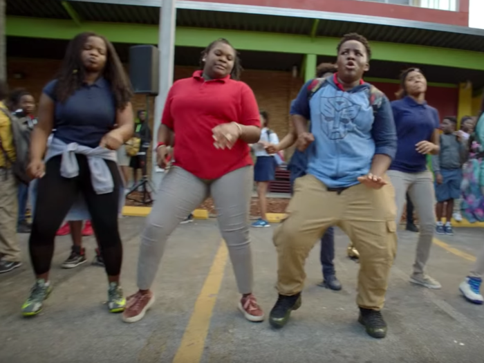 ... he danced with kids at the Overtown Youth Center ...