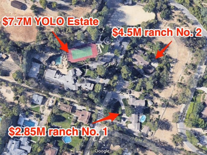 He dubbed the first of his three Hidden Hills homes the Yolo Estate. Drake paid $7.7 million for the estate in 2012.