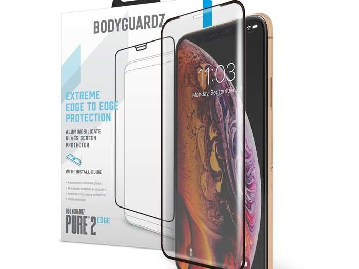 A tempered glass screen protector.