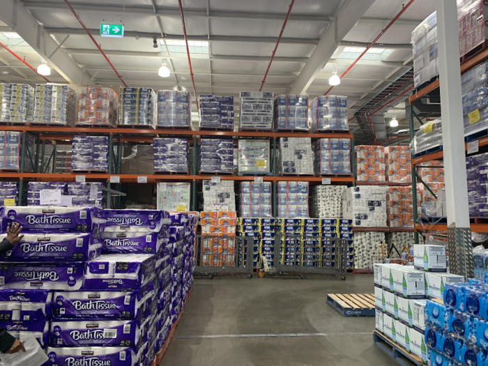  At the back of the store were all of the multi-pack tissues, bathroom supplies, and other home goods. The size of this section — much like the array of clothing — came as a shock, as it was much larger than other parts of the warehouse. 