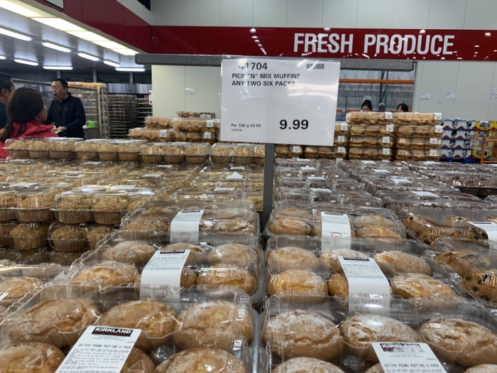 The "Pick Two" deal reemerged in the bakery with its vast muffin selection. A pack of two muffins cost the equivalent of about $6.75 — a pretty sweet deal, if you ask me.