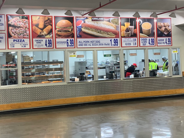 Before shoppers can even reach the entrance, they pass the famous Costco food court. The menu had many of the classics Americans know and love — hot dogs, burgers, and giant slices of pizza. With the exchange rate, the prices were even cheaper than in America. Though I was tempted to treat myself to a snack, I continued onward.