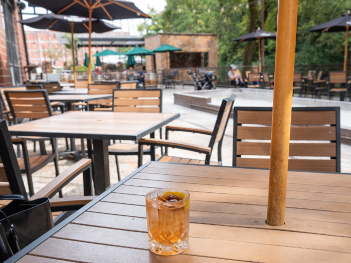 I sipped my old fashioned outside in balmy 80-degree weather.