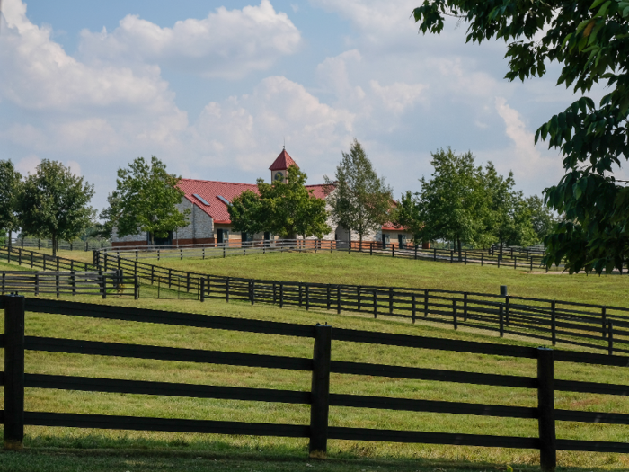 Sheikh Mohammed of Dubai owns the 800-acre Jonabell Farm, which includes stallion barns, grazing paddocks, and multiple barns, and is home to some of the country