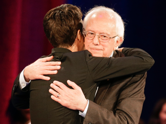 After the debate, Maddow hugged Hilary Clinton and Bernie Sanders which was criticized by some, for showing her "liberal bias."