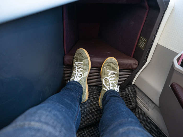 You can also lower the chair into a lounging position and put your feet up on the ottoman.