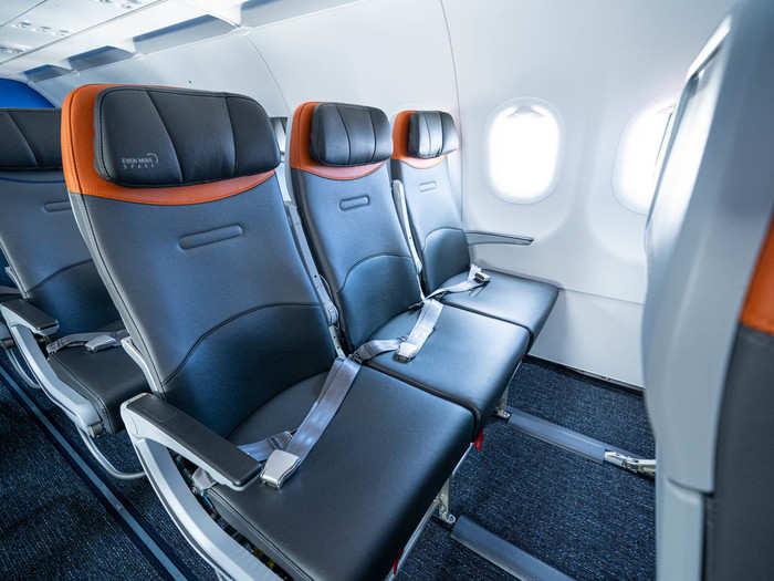 For those needing a little more space, there are a few rows of extra legroom seats, branded as "Even More Space."