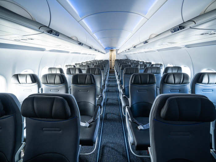 The plane features an all-new cabin, virtually the same as the second phase of the airline