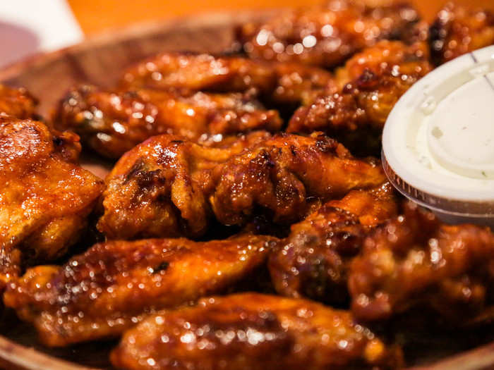 These wings are deep-fried, tossed in sauce, then put back on the grill for extra crisp. My server Diana had recommended this style of wings to me.