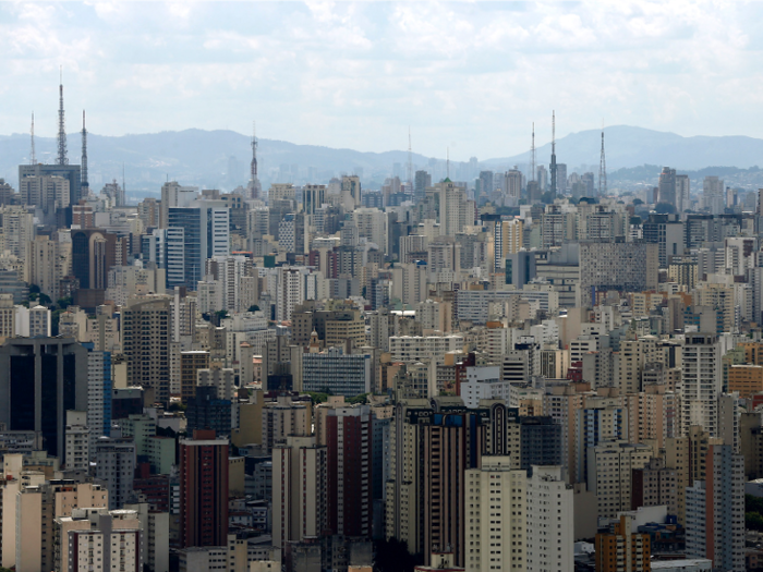 12. São Paulo, Brazil, has 14 total spaces.