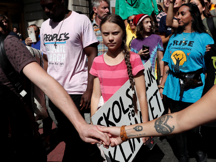 Thunberg backs up speech with action.