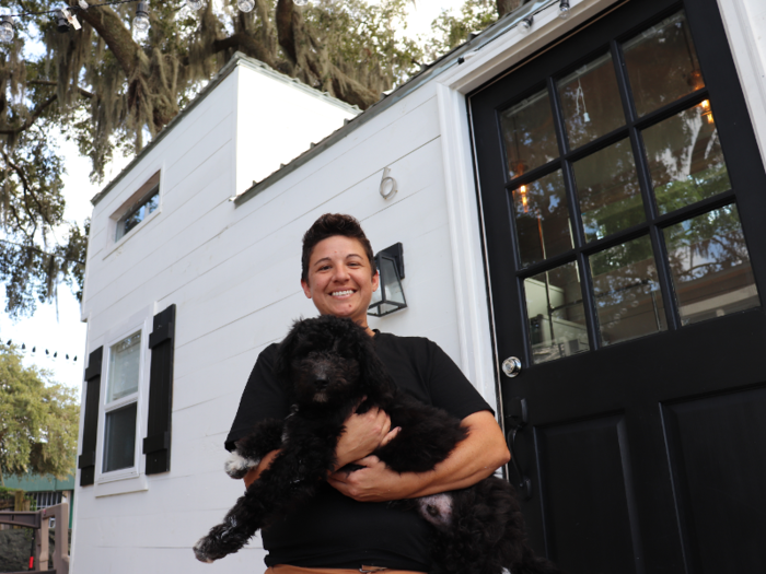 Amanda Burger lives in her 26-foot-long tiny house with two small children. She spends almost $1,000 per month on expenses.