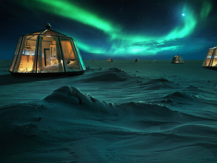 The igloo hotel is set to launch in 2020 and will consist of 10 heated, igloo-shaped domes that allow visitors to sleep outside in the middle of the Arctic.