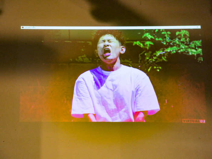 Like at many Korean restaurants, there were K-Pop and R&B music videos projected on the wall.