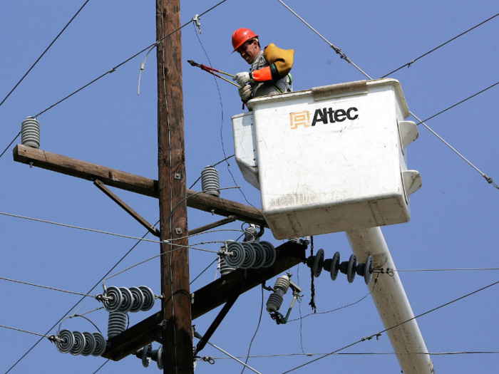 11. Electrical power-line installers and repairers had a median annual salary of $70,910, and 114,800 were employed in the US.