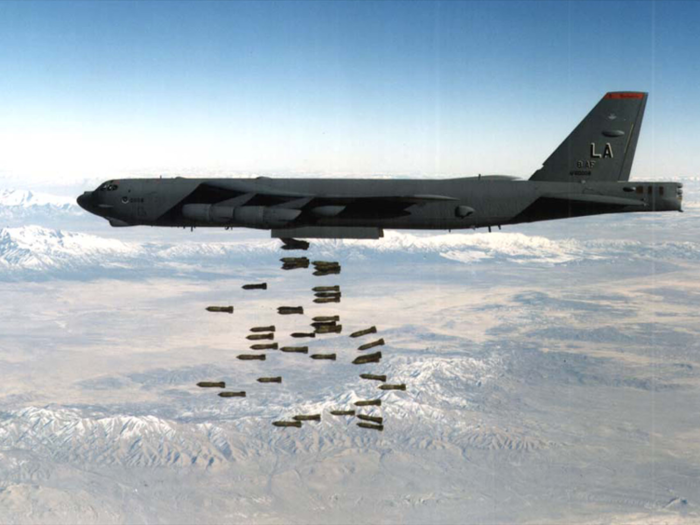 The B-52 bomber has been in service since 1955.