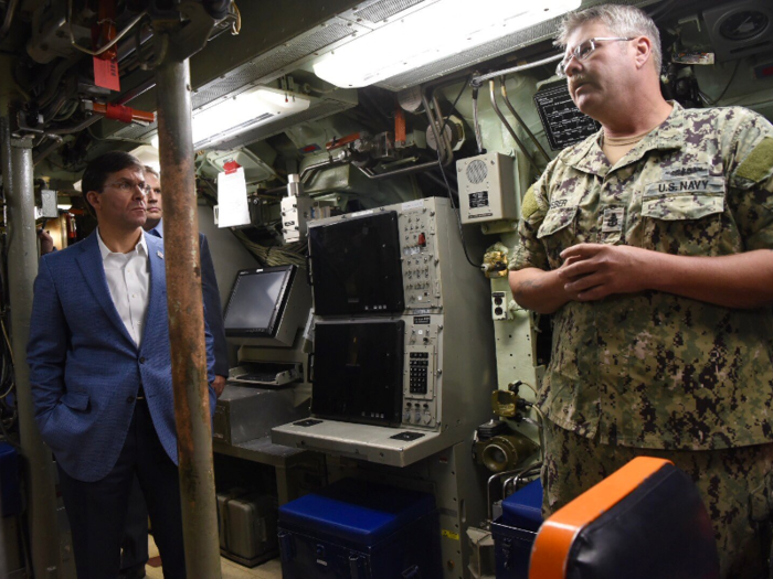 While at Norfolk, Esper took a tour of the USS Boise.