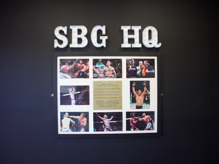 The first thing you see when you walk through the double doors is an homage to the successes of the athletes who call Straight Blast Gym their home.