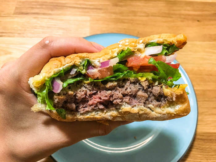 There was even a bit of pink inside — just how I like my beef burgers. Impossible was created to live in burger form, and it