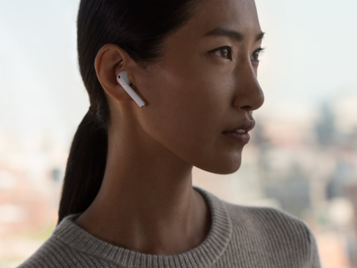 A pair of wireless earbuds