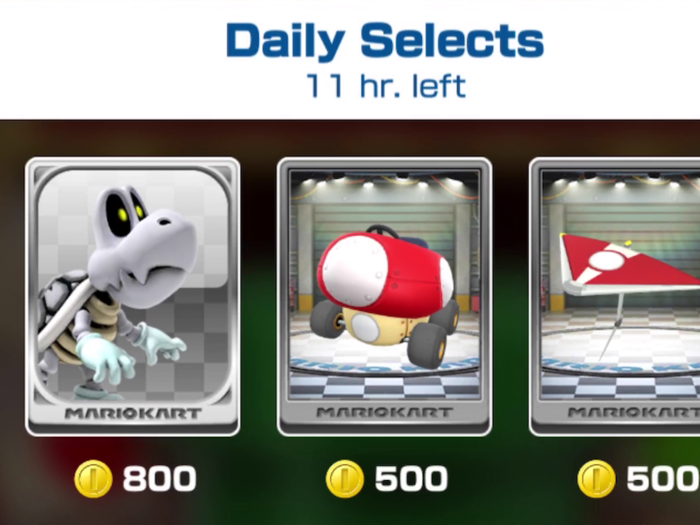 The Daily Selects offer a random collection of items each day that you can unlock using coins you collect in races. However, you can only collect a maximum of 30 coins per race.