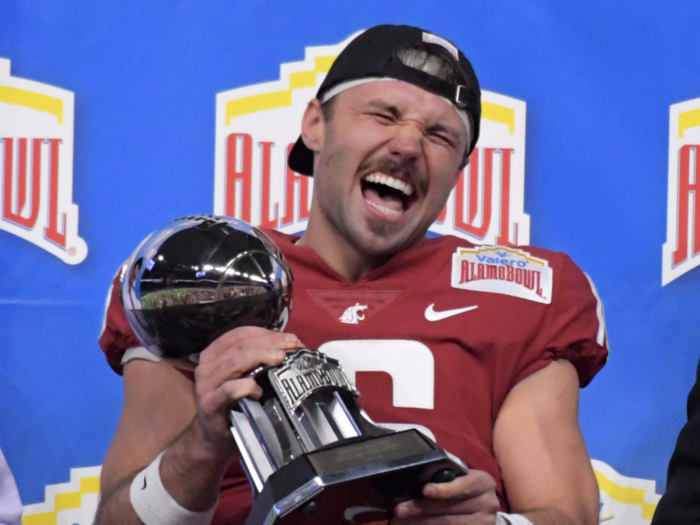 Minshew apparently wears very little frequently. Early at Washington State, he won teammates over by doing a cannonball into a pool in just a jockstrap.