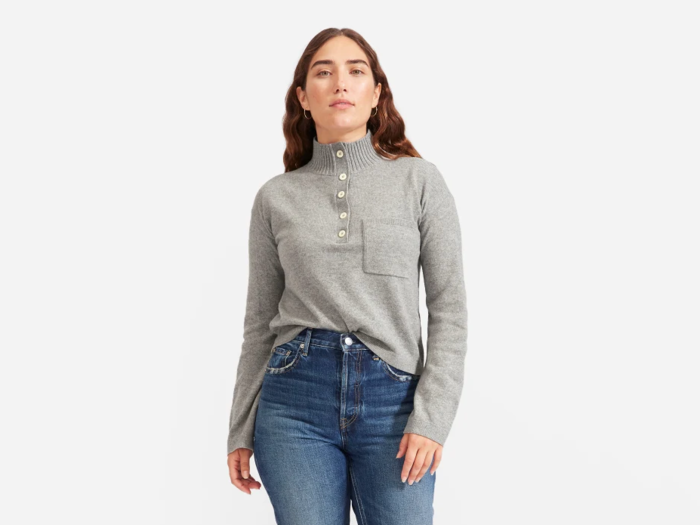 Everlane ReCashmere Button Mockneck