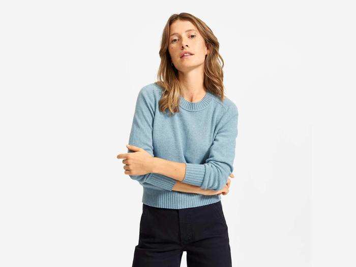 Everlane ReCashmere Vintage Crew in Heathered Aqua