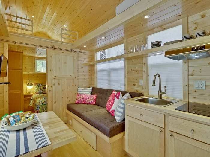 4. A rustic tiny house still has luxury to offer.