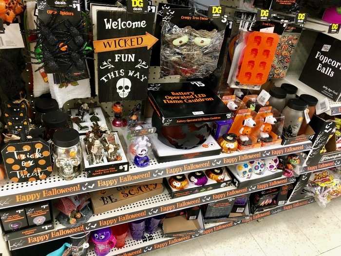 The Halloween section at Dollar General was spooky, but for all the right reasons. Everything was neatly organized and in its correct place.