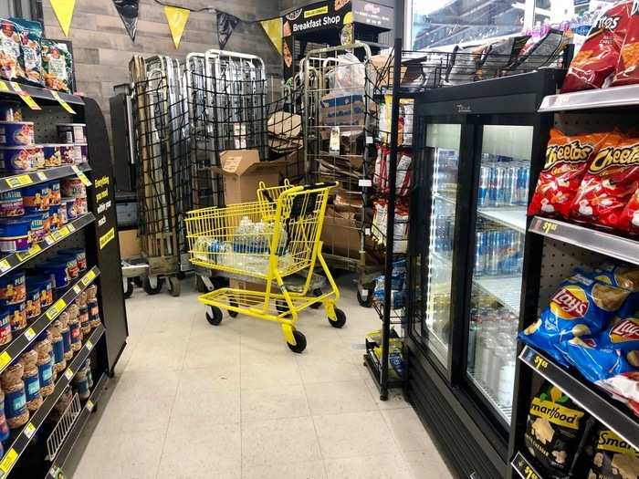 Here, we saw our first hint of a mess. However, it was cordoned off to the side and it paled in comparison to the clutter we saw at Dollar Tree.