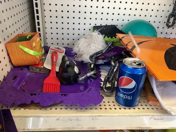 But the mess here was the scariest thing by far. We found an open can of Pepsi hanging out on an already cluttered shelf of miscellaneous items.