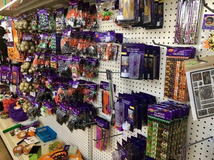  The front of the store was decked out with Halloween-themed merchandise. 