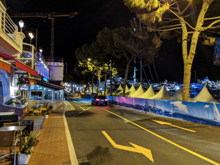 I made it to the port area and walked along the quai, where I saw dozens of white tents set up for the Monaco Yacht Show that would kick off the next day.