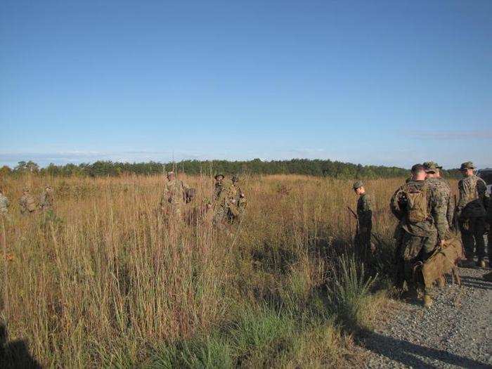 After being told where he was, we went into the field to observe the sniper in his firing position.