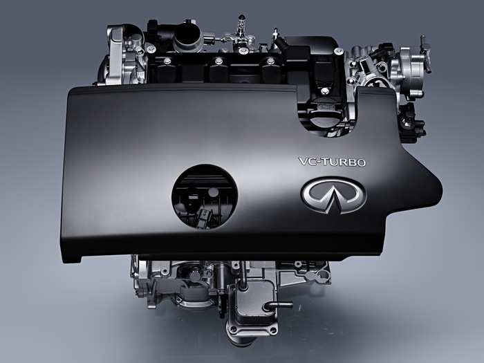 8. The Nissan/Infiniti VC-Turbo 2.5-liter inline four-cylinder is another innovative mill. In this case, engineers have created a variable-compression system that mimics a continuously variable transmission (CVT).