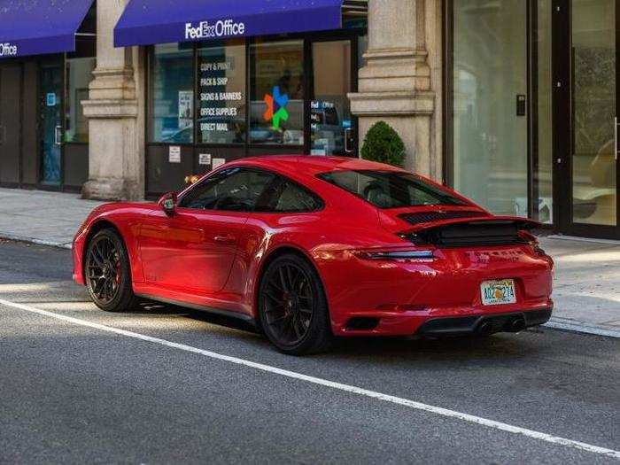 Fitted with a pair of turbochargers, the base Porsche