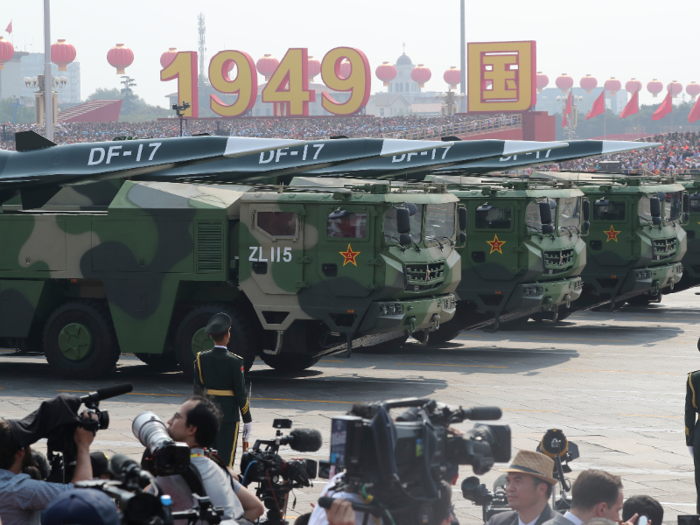 The DF-17 missile is thought to be able to travel at more than five times the speed of sound.