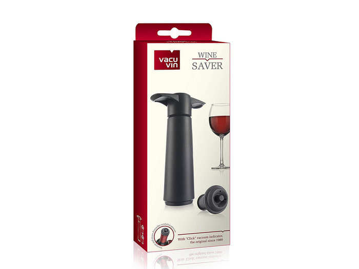 A highly rated pump with universal wine stoppers to keep open bottles fresh for longer