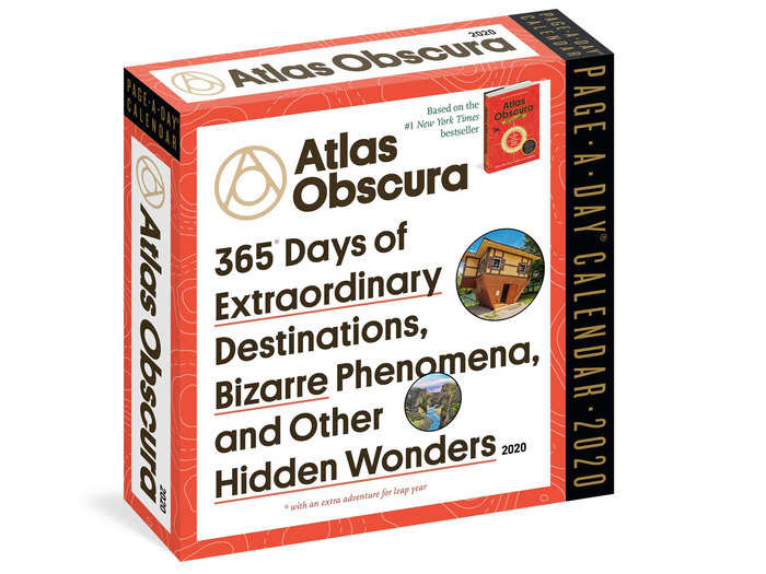 An Atlas Obscura calendar full of daily photos and tidbits about the world