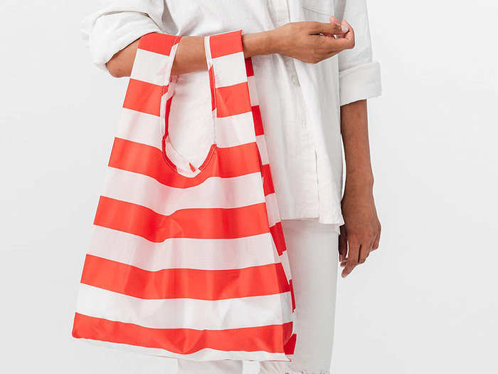 A popular reusable shopping bag in a fun print