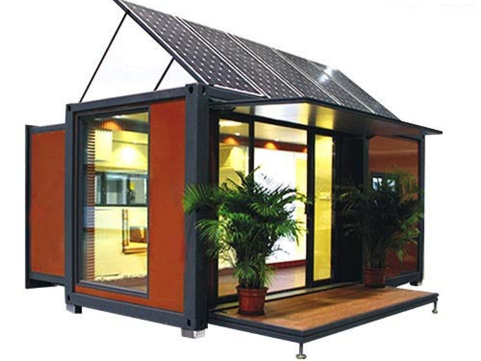 For an even more unique look — but still that same, simplistic tiny home feel — Chinese company Weizhengheng specializes in container homes that can easily expand and shrink to be customizable for a variety of uses.