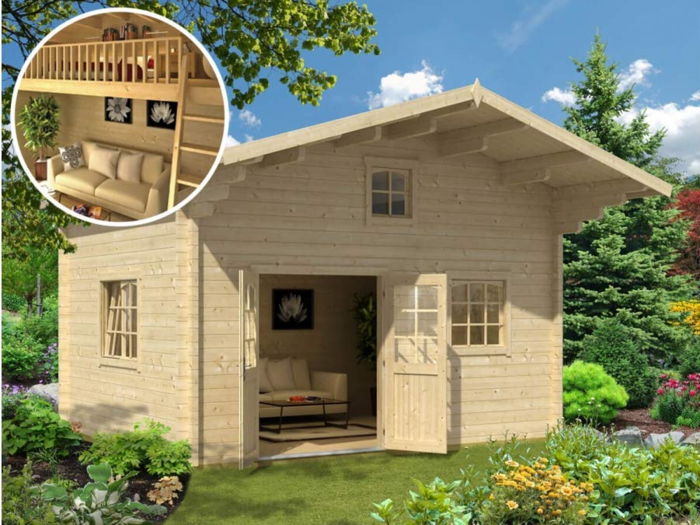 Some of these tiny homes comes with raised loft areas, tucked into the triangular area where the roof slopes down, to make the most of the small amount of square footage.