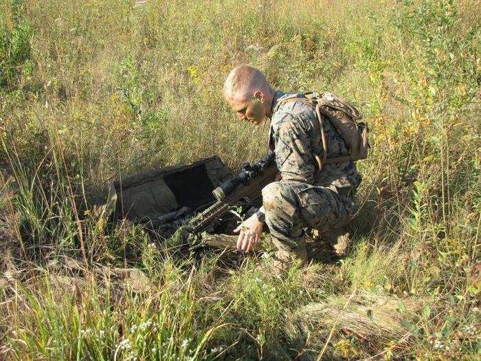 The students then grabbed their gear and jogged out to the vegetation site, a location roughly 1,000 meters from the observation post where the sniper school instructors were positioned.