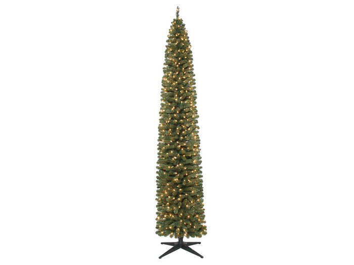 A pre-lit pencil Christmas tree with 500 clear lights