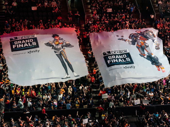 Entire sections of fans were even pitted against each other in a race to unfurl Overwatch banners — a competition similar to what you might find at an NBA game.