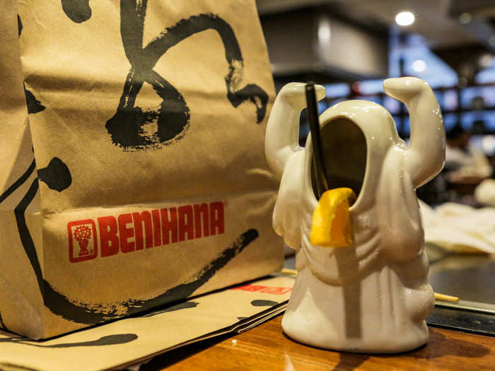 After the others had left, the server asked me if I wanted a free Benihana Polaroid. I posed glibly for the picture with my collectible mug. A few minutes later, he came back and apologized profusely. The photo printer was broken.