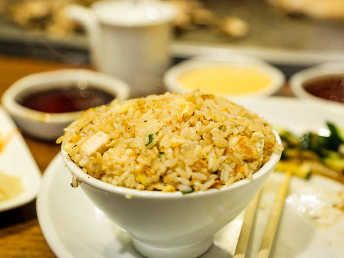 The primary flavor of this fried rice was rice. The second most prominent flavor was butter. It, too, was undersalted. My fear regarding the rice-to-not-rice ratio had come true.