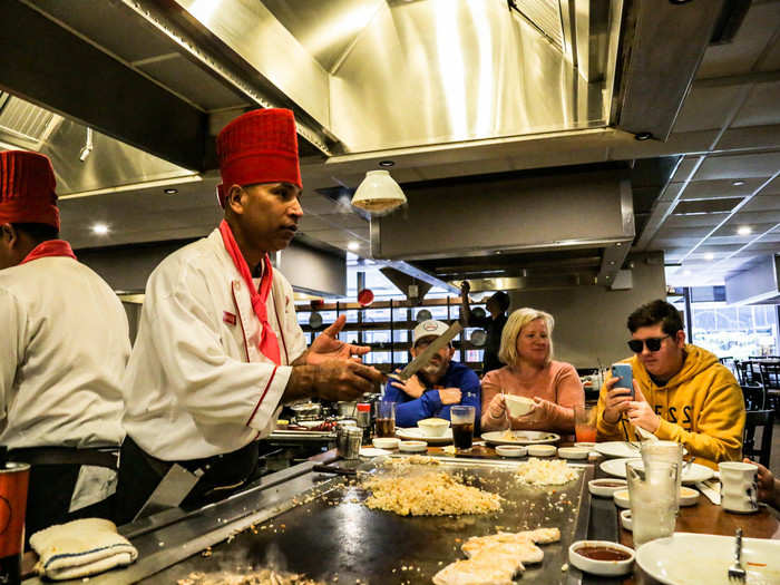 But wait! There was more. Chef Haque tossed each full bowl up in the air before placing it in front of its diner.