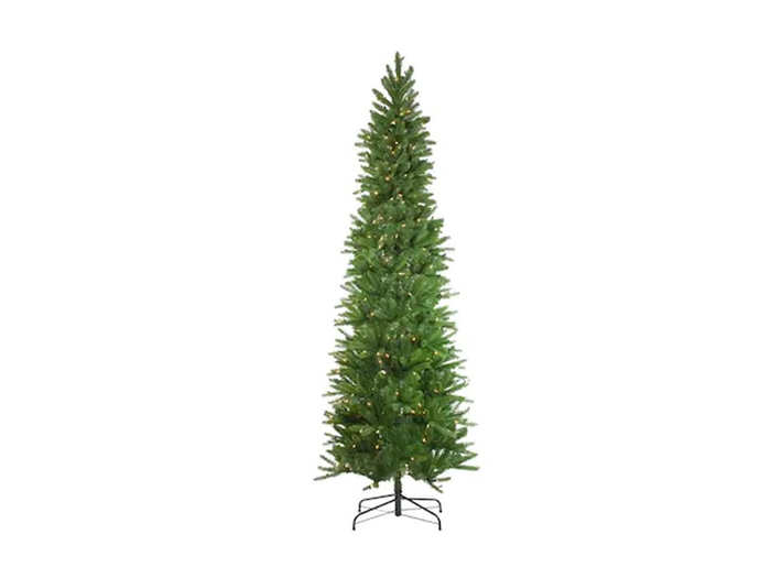 A slim fir Christmas tree requiring minimal setup